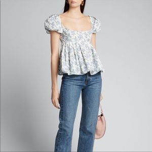 BROCK COLLECTION - Floral Print Puff-Sleeve Babydoll Blouse